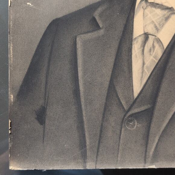 Antique Black and White Portrait of a Man 20" × 16" - Picture 5 of 7